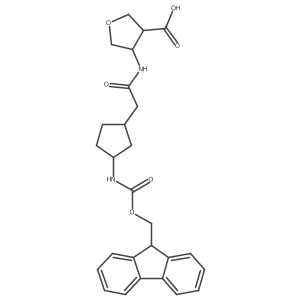 rac-4-{2-[(1R,3S)-3-({[(9H-fluoren-9-yl)methoxy]carbonyl}amino)cyclopentyl]acetamido}oxolane-3-carboxylic acid结构式
