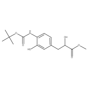 Methyl 3-(4-{[(tert-butoxy)carbonyl]amino}-3-hydroxyphenyl)-2-hydroxypropanoate结构式