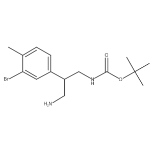 tert-butyl N-[3-amino-2-(3-bromo-4-methylphenyl)propyl]carbamate Structure