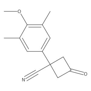 1-(4-Methoxy-3,5-dimethylphenyl)-3-oxocyclobutane-1-carbonitrile Structure