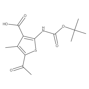 5-Acetyl-2-{[(tert-butoxy)carbonyl]amino}-4-methylthiophene-3-carboxylic acid结构式