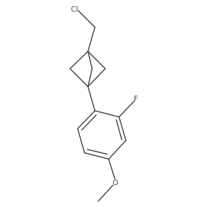 1-(Chloromethyl)-3-(2-fluoro-4-methoxyphenyl)bicyclo[1.1.1]pentane结构式