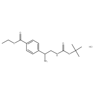Ethyl 4-[1-amino-2-[(2-methylpropan-2-yl)oxycarbonylamino]ethyl]benzoate;hydrochloride结构式