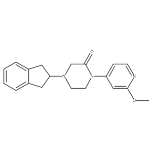 4-(2,3-Dihydro-1H-inden-2-yl)-1-(2-methoxypyridin-4-yl)piperazin-2-one Structure