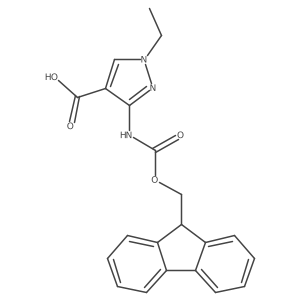 1-ethyl-3-({[(9H-fluoren-9-yl)methoxy]carbonyl}amino)-1H-pyrazole-4-carboxylic acid结构式