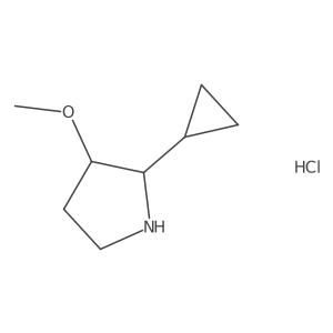 (2R,3R)-2-Cyclopropyl-3-methoxypyrrolidine;hydrochloride结构式
