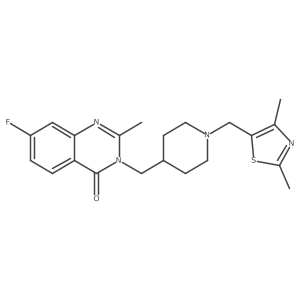 3-({1-[(2,4-Dimethyl-1,3-thiazol-5-yl)methyl]piperidin-4-yl}methyl)-7-fluoro-2-methyl-3,4-dihydroquinazolin-4-one结构式