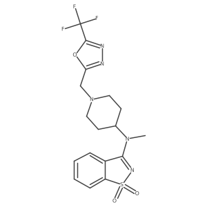 3-[Methyl(1-{[5-(trifluoromethyl)-1,3,4-oxadiazol-2-yl]methyl}piperidin-4-yl)amino]-1,2-benzothiazole-1,1-dione Structure