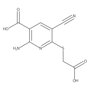 2-Amino-6-[(carboxymethyl)sulfanyl]-5-cyanopyridine-3-carboxylic acid结构式