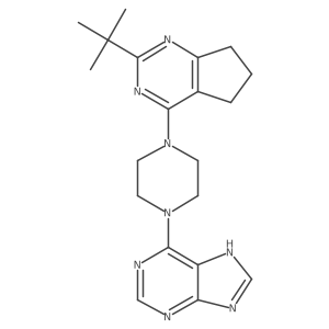 6-(4-{2-tert-butyl-5H,6H,7H-cyclopenta[d]pyrimidin-4-yl}piperazin-1-yl)-9H-purine Structure