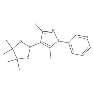 3-[3,5-Dimethyl-4-(4,4,5,5-tetramethyl-1,3,2-dioxaborolan-2-yl)pyrazol-1-yl]pyridine Structure