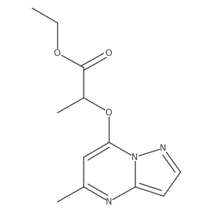 Ethyl 2-((5-methylpyrazolo[1,5-a]pyrimidin-7-yl)oxy)propanoate结构式