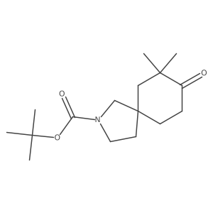 Tert-butyl 7,7-dimethyl-8-oxo-2-azaspiro[4.5]decane-2-carboxylate结构式