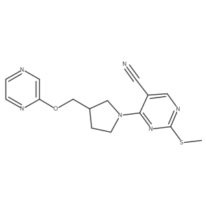 2-(Methylsulfanyl)-4-{3-[(pyrazin-2-yloxy)methyl]pyrrolidin-1-yl}pyrimidine-5-carbonitrile Structure