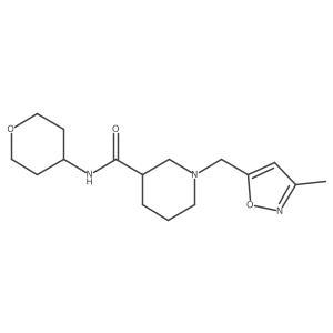 1-[(3-methyl-1,2-oxazol-5-yl)methyl]-N-(oxan-4-yl)piperidine-3-carboxamide结构式