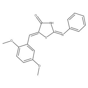 5-(2,5-Dimethoxy-benzylidene)-2-phenylimino-thiazolidin-4-one Structure
