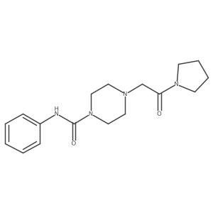 4-[2-Oxo-2-(1-pyrrolidinyl)ethyl]-N-phenyl-1-piperazinecarboxamide结构式