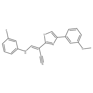 (Z)-3-((3-fluorophenyl)amino)-2-(4-(3-methoxyphenyl)thiazol-2-yl)acrylonitrile Structure