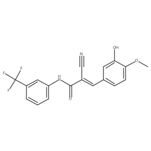 (Z)-2-cyano-3-(3-hydroxy-4-methoxyphenyl)-N-[3-(trifluoromethyl)phenyl]prop-2-enamide结构式
