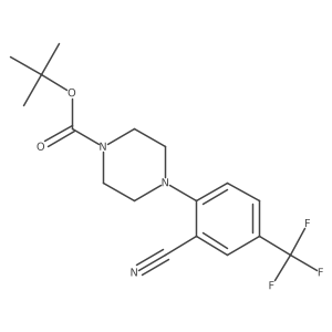 4-(2-Cyano-4-trifluoromethyl-phenyl)-piperazine-1-carboxylic acid tert-butyl ester结构式