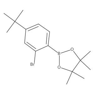 2-(2-Bromo-4-(tert-butyl)phenyl)-4,4,5,5-tetramethyl-1,3,2-dioxaborolane结构式