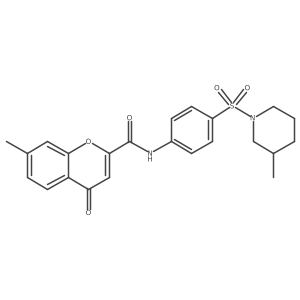 7-methyl-N-{4-[(3-methylpiperidin-1-yl)sulfonyl]phenyl}-4-oxo-4H-chromene-2-carboxamide Structure