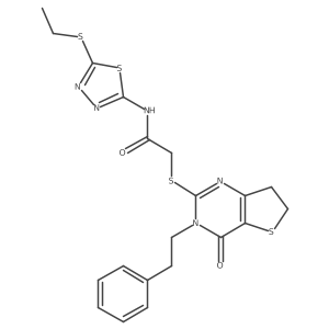 N-(5-(ethylthio)-1,3,4-thiadiazol-2-yl)-2-((4-oxo-3-phenethyl-3,4,6,7-tetrahydrothieno[3,2-d]pyrimidin-2-yl)thio)acetamide Structure