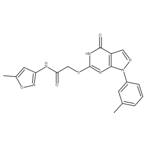 N-(5-methyl-1,2-oxazol-3-yl)-2-[[1-(3-methylphenyl)-4-oxo-5H-pyrazolo[3,4-d]pyrimidin-6-yl]sulfanyl]acetamide Structure