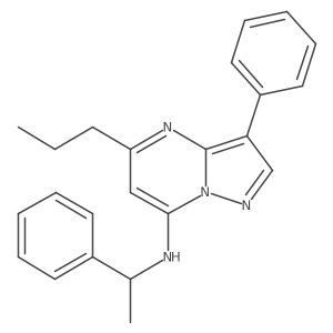 3-phenyl-N-(1-phenylethyl)-5-propylpyrazolo[1,5-a]pyrimidin-7-amine结构式