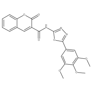 2-oxo-N-(5-(3,4,5-trimethoxyphenyl)-1,3,4-oxadiazol-2-yl)-2H-chromene-3-carboxamide结构式