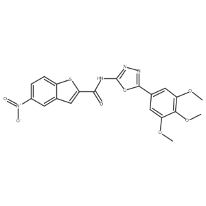 5-nitro-N-(5-(3,4,5-trimethoxyphenyl)-1,3,4-oxadiazol-2-yl)benzo[b]thiophene-2-carboxamide结构式