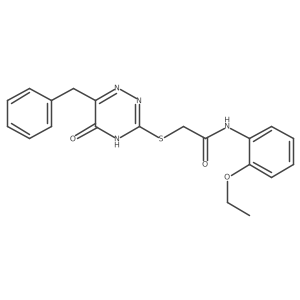 2-[(6-benzyl-5-oxo-4,5-dihydro-1,2,4-triazin-3-yl)sulfanyl]-N-(2-ethoxyphenyl)acetamide Structure