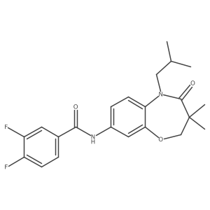 3,4-difluoro-N-(5-isobutyl-3,3-dimethyl-4-oxo-2,3,4,5-tetrahydrobenzo[b][1,4]oxazepin-8-yl)benzamide结构式