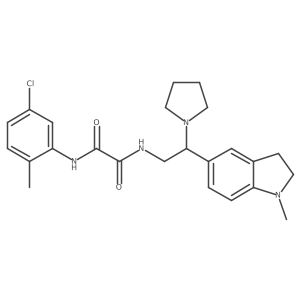 N1-(5-chloro-2-methylphenyl)-N2-(2-(1-methylindolin-5-yl)-2-(pyrrolidin-1-yl)ethyl)oxalamide结构式