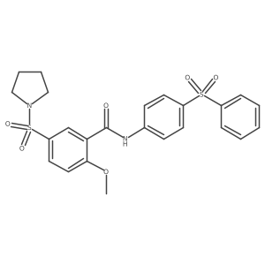 2-methoxy-N-(4-(phenylsulfonyl)phenyl)-5-(pyrrolidin-1-ylsulfonyl)benzamide Structure