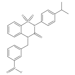 2-(4-isopropylphenyl)-4-(3-nitrobenzyl)-2H-1,2,4-benzothiadiazin-3(4H)-one 1,1-dioxide Structure