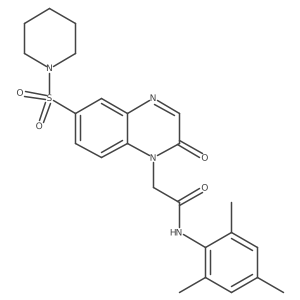 N-mesityl-2-(2-oxo-6-(piperidin-1-ylsulfonyl)quinoxalin-1(2H)-yl)acetamide结构式