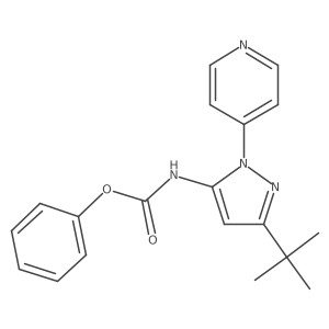 phenyl 3-tert-butyl-1-(pyridin-4-yl)-1H-pyrazol-5-ylcarbamate结构式