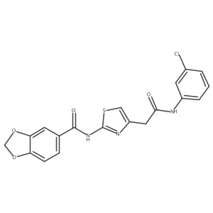 N-(4-(2-((3-chlorophenyl)amino)-2-oxoethyl)thiazol-2-yl)benzo[d][1,3]dioxole-5-carboxamide Structure
