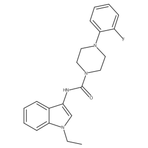 N-(1-ethyl-1H-indol-3-yl)-4-(2-fluorophenyl)piperazine-1-carboxamide结构式