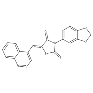 (5Z)-3-(1,3-benzodioxol-5-yl)-5-(quinolin-4-ylmethylidene)-2-thioxo-1,3-thiazolidin-4-one Structure