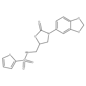 N-((3-(benzo[d][1,3]dioxol-5-yl)-2-oxooxazolidin-5-yl)methyl)thiophene-2-sulfonamide Structure