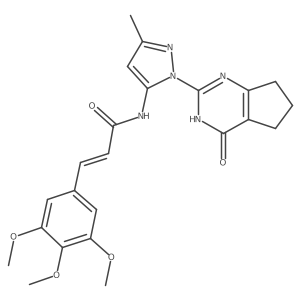 (E)-N-(3-methyl-1-(4-oxo-4,5,6,7-tetrahydro-3H-cyclopenta[d]pyrimidin-2-yl)-1H-pyrazol-5-yl)-3-(3,4,5-trimethoxyphenyl)acrylamide Structure
