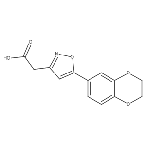 [5-(2,3-Dihydro-1,4-benzodioxin-6-yl)isoxazol-3-yl]acetic acid结构式