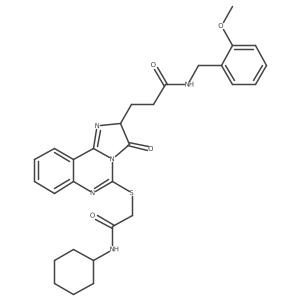 3-(5-{[(cyclohexylcarbamoyl)methyl]sulfanyl}-3-oxo-2H,3H-imidazo[1,2-c]quinazolin-2-yl)-N-[(2-methoxyphenyl)methyl]propanamide Structure