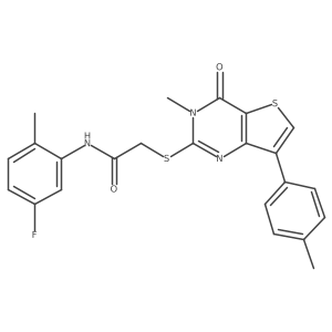 N-(5-fluoro-2-methylphenyl)-2-{[3-methyl-7-(4-methylphenyl)-4-oxo-3,4-dihydrothieno[3,2-d]pyrimidin-2-yl]sulfanyl}acetamide Structure
