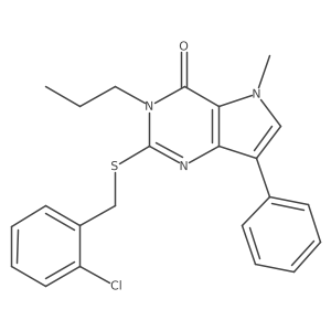 2-((2-chlorobenzyl)thio)-5-methyl-7-phenyl-3-propyl-3H-pyrrolo[3,2-d]pyrimidin-4(5H)-one结构式