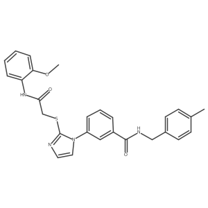 3-(2-((2-((2-methoxyphenyl)amino)-2-oxoethyl)thio)-1H-imidazol-1-yl)-N-(4-methylbenzyl)benzamide结构式