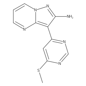 3-(6-(Methylthio)pyrimidin-4-yl)pyrazolo[1,5-a]pyrimidin-2-amine结构式