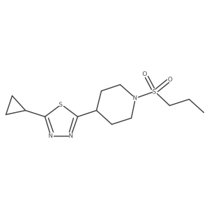 2-Cyclopropyl-5-(1-(propylsulfonyl)piperidin-4-yl)-1,3,4-thiadiazole Structure